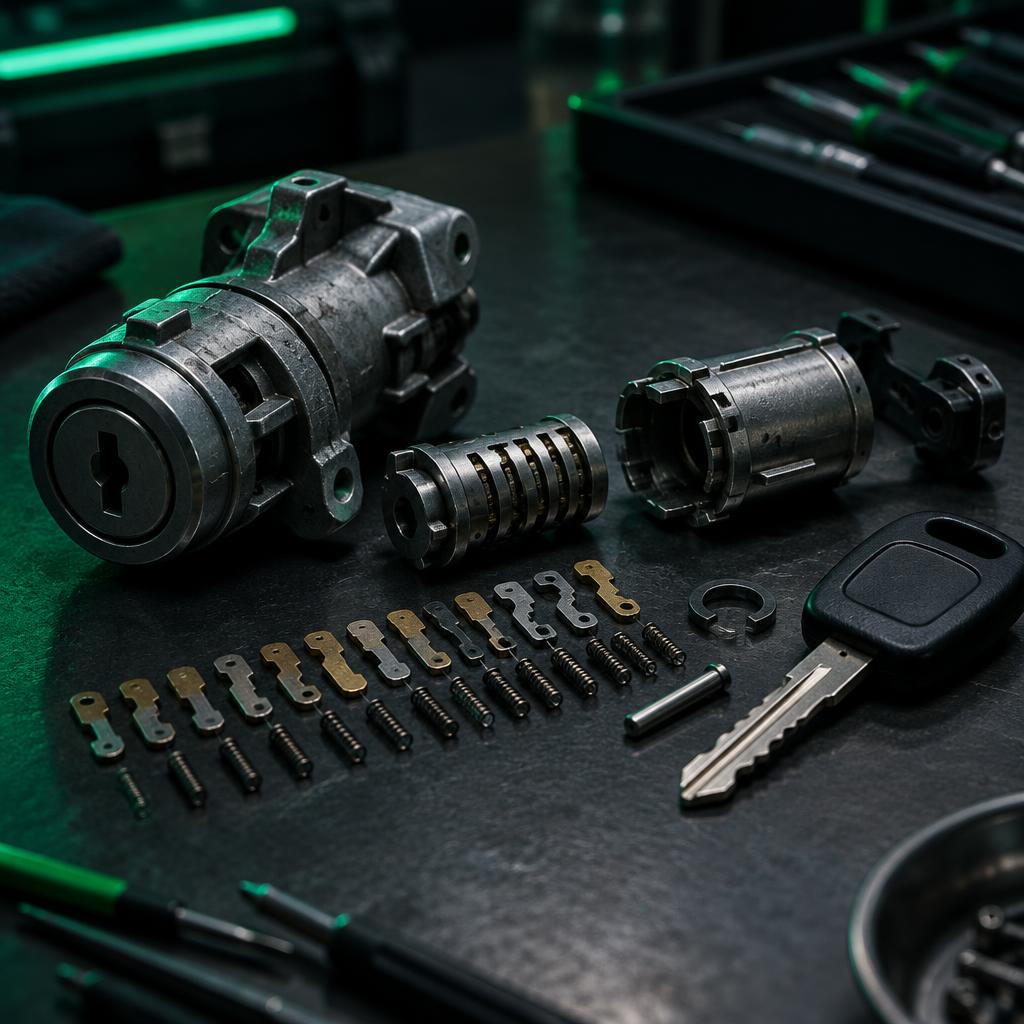 Ignition barrel removed for repair