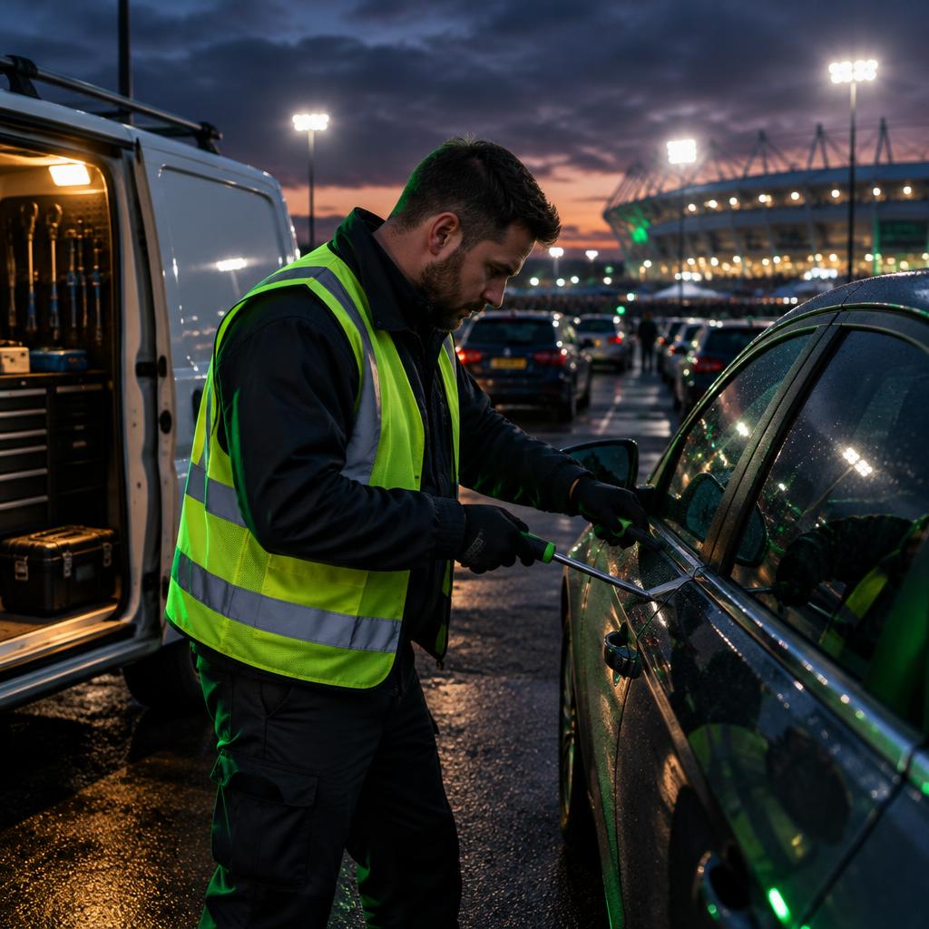 Visitor car park on a busy day